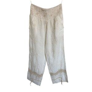 Free People Contrast Crochet Pants